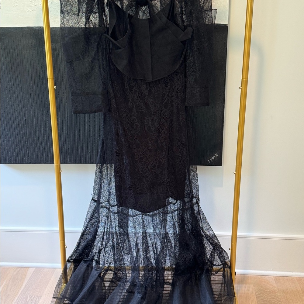 Elegant Black Lace Evening Dress